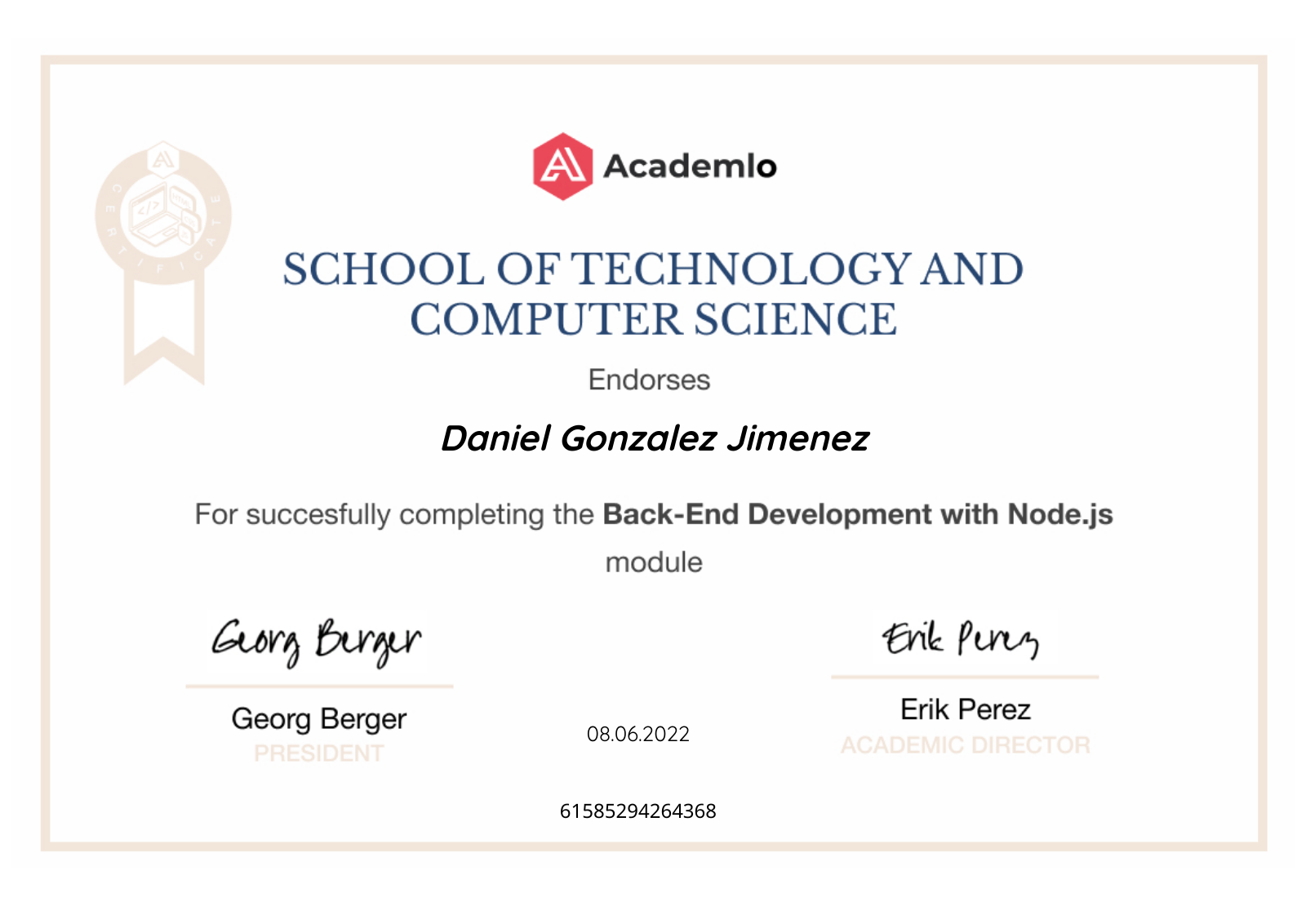 certificate